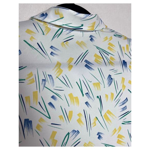 Sears Women's Vintage Perma-Prest Short Sleeve Button Up Abstract Blouse Size 42 - Picture 8 of 9